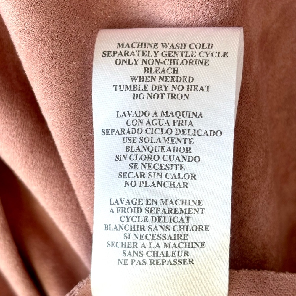 KUT From The Kloth Faux Suede Draped Waterfall Cardigan Dusty Rose Pink Soft XS - Picture 10 of 12